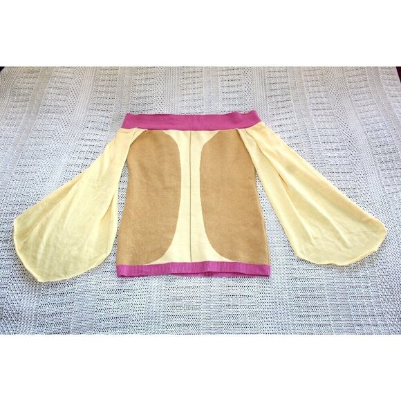 Elhoffer Design Women's Y2K top size Large Hippie Color Block Pink & Yellow USA - Picture 5 of 9
